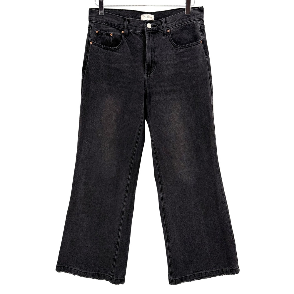 PacSun Lena Super Baggy Size 27 High Waisted Wide Leg Jeans Washed Black Grunge